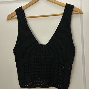 F21 black cropped sweater, m